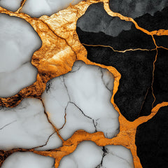 12 Abstract Wall Art Set, Black Gold Marble Art, Large Square Prints, Digital Download, Modern Home Decor, Unique Art Pieces