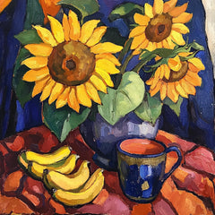 12 Vibrant Sunflower Still Life Digital Art Set, Large Square Artwork for Home Decor, Sunflowers Vase Painting, 12 Digital Images