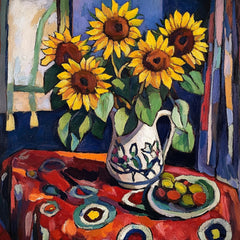 12 Vibrant Sunflower Still Life Digital Art Set, Large Square Artwork for Home Decor, Sunflowers Vase Painting, 12 Digital Images