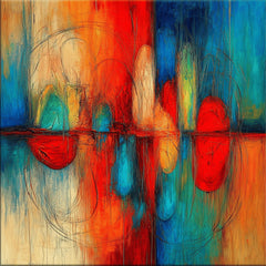 12 Abstract Vibrant Primary Colors Digital Prints Set, Modern Wall Art Square Prints, Colorful Contemporary Artwork Poster Collection