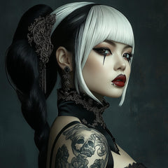 17 Digital Images, Edjy Japanese Girl Fashion Photoshoot Images, Large Square Artwork, High-Resolution Prints, Artistic Collection