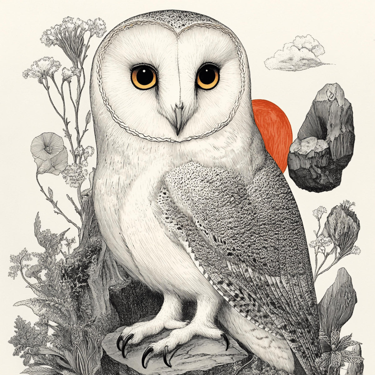 100 Owl Digital Art Print, Various Artistic Styles, Owl Poster, Large Square Artwork, 100 Digital Images, Wall Decor, Nature Artwork