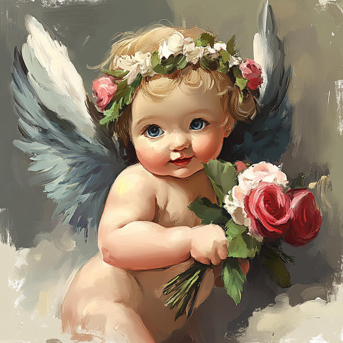 Set of 30 Digital Images Cupid Cherub Angel Christmas Large Artwork Square Art Perfect for Home Decor Wall Art
