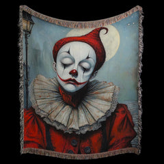 Clown Woven Blanket, Luxury Throw Blanket, Emotional Art Wall Tapestry, Artistic Blanket Gift, Tapestry Wall Art, Free Personalisation.
