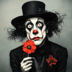 18 Whimsical Pompadore Male Clown Art Prints, Large Square Clown Artwork, Unique Decorative Wall Art for Home, Set of 18 Digital Images