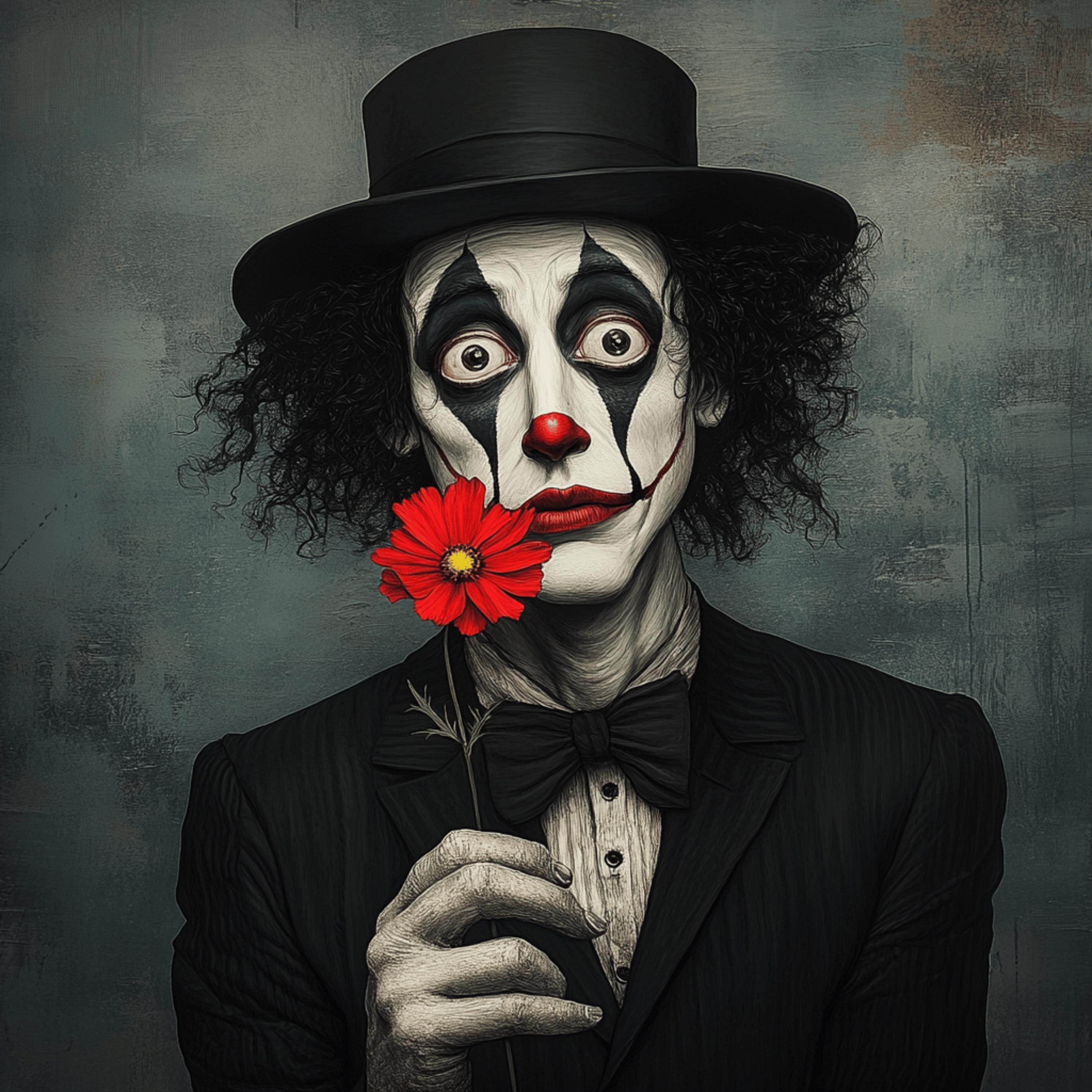 18 Whimsical Pompadore Male Clown Art Prints, Large Square Clown Artwork, Unique Decorative Wall Art for Home, Set of 18 Digital Images