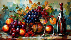 22 Large Landscape Artwork, Digital Kitchen Art, Colorful Still Life Print, 22 Digital Files, Vibrant Grapes and Wine Art