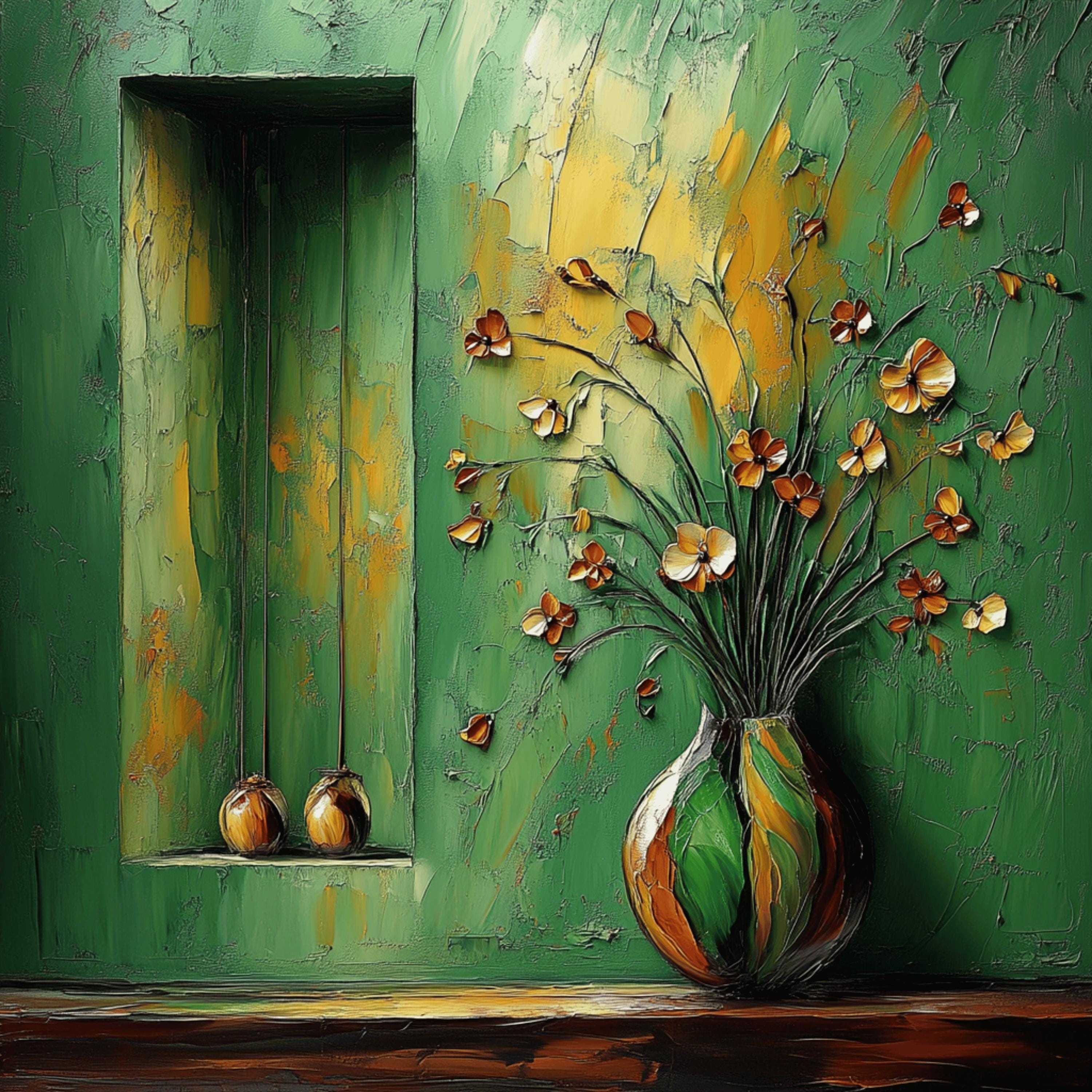 100 digital images, green living room artwork, large square artwork, various art styles, modern wall decor set, abstract design collection