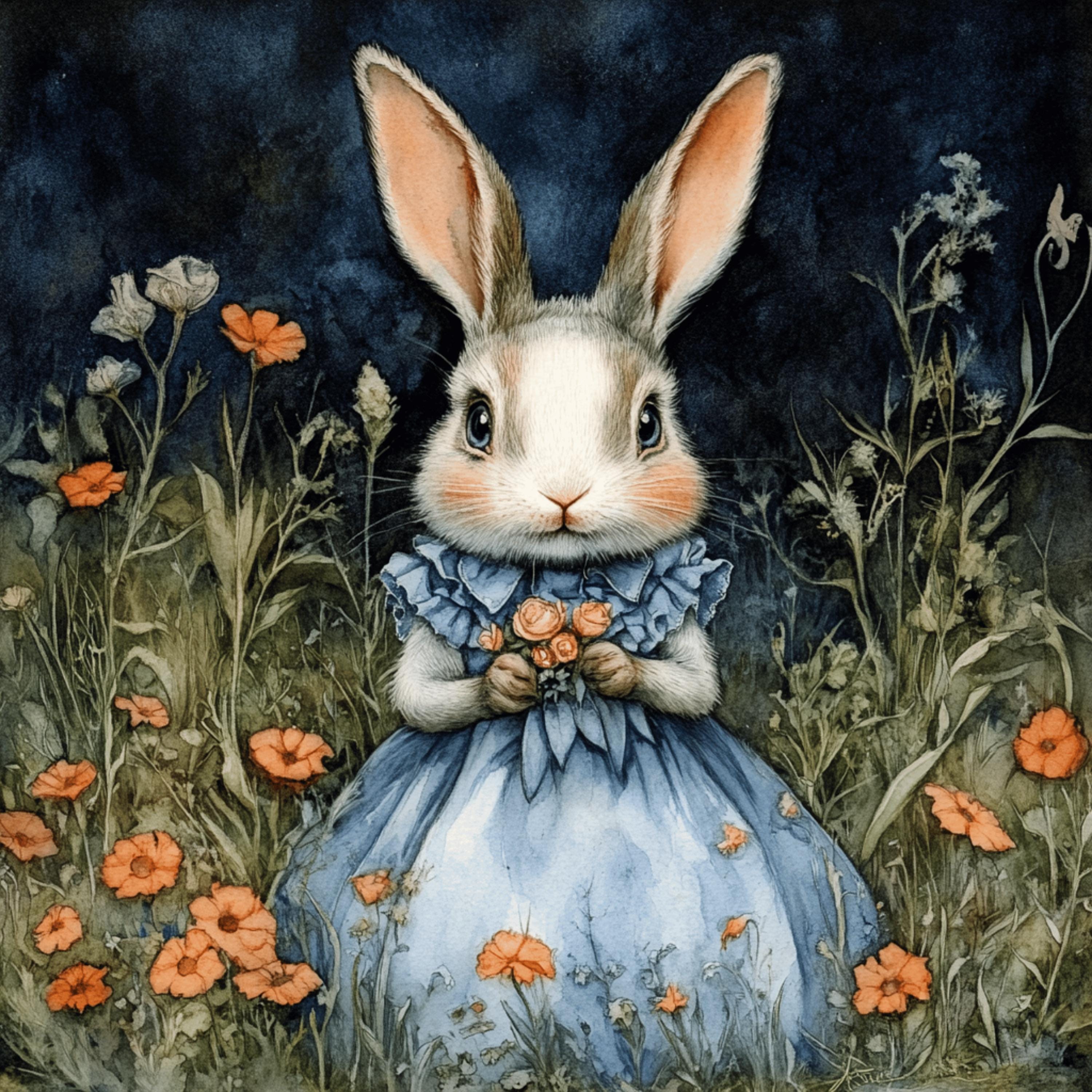 11 Easter Bunny Poster Digital Images Rabbits Spring Equinox Art Large Square Art Poster Ostara Decor