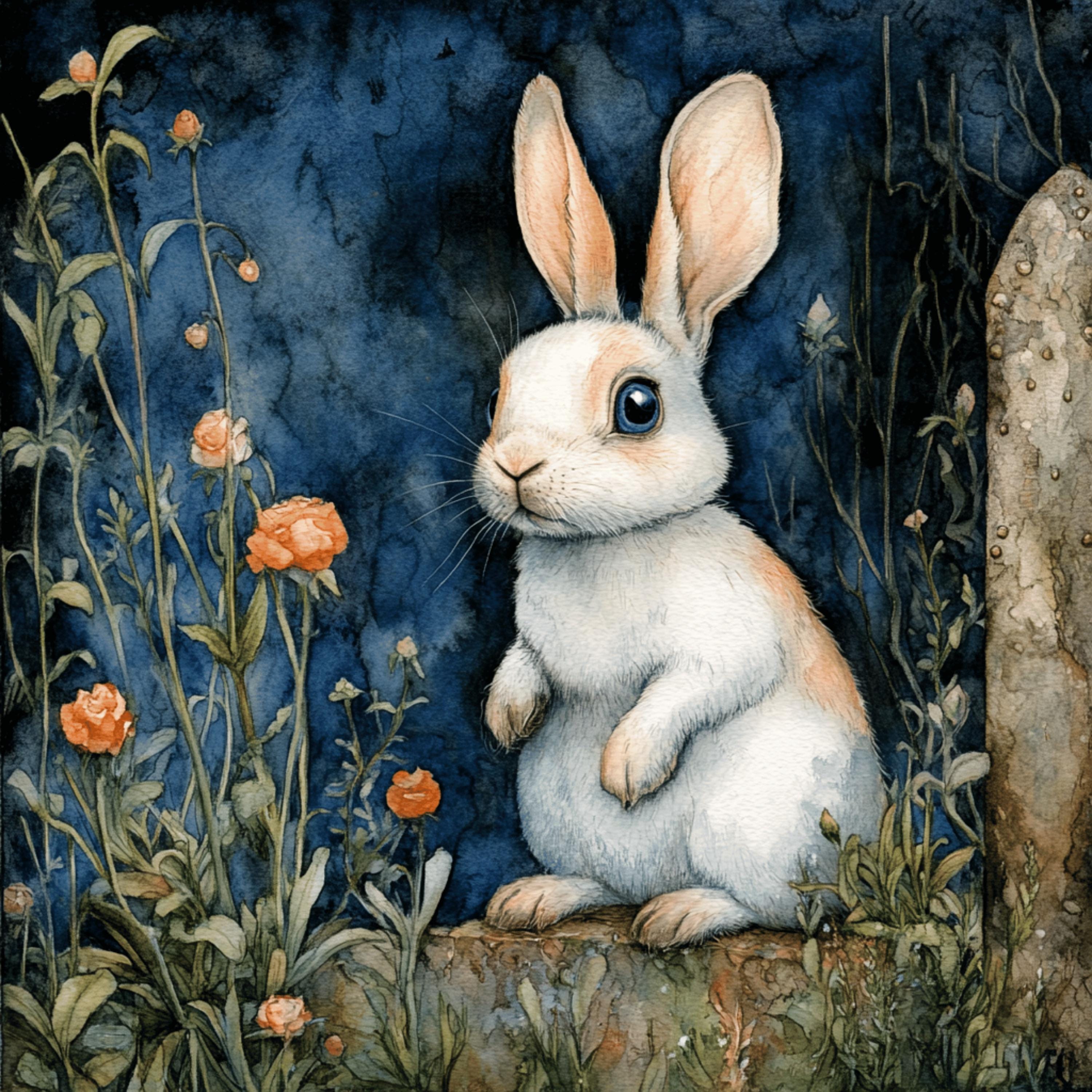11 Easter Bunny Poster Digital Images Rabbits Spring Equinox Art Large Square Art Poster Ostara Decor