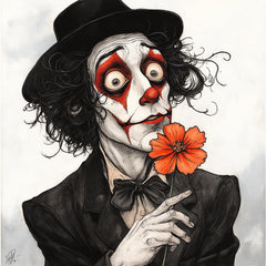 18 Whimsical Pompadore Male Clown Art Prints, Large Square Clown Artwork, Unique Decorative Wall Art for Home, Set of 18 Digital Images