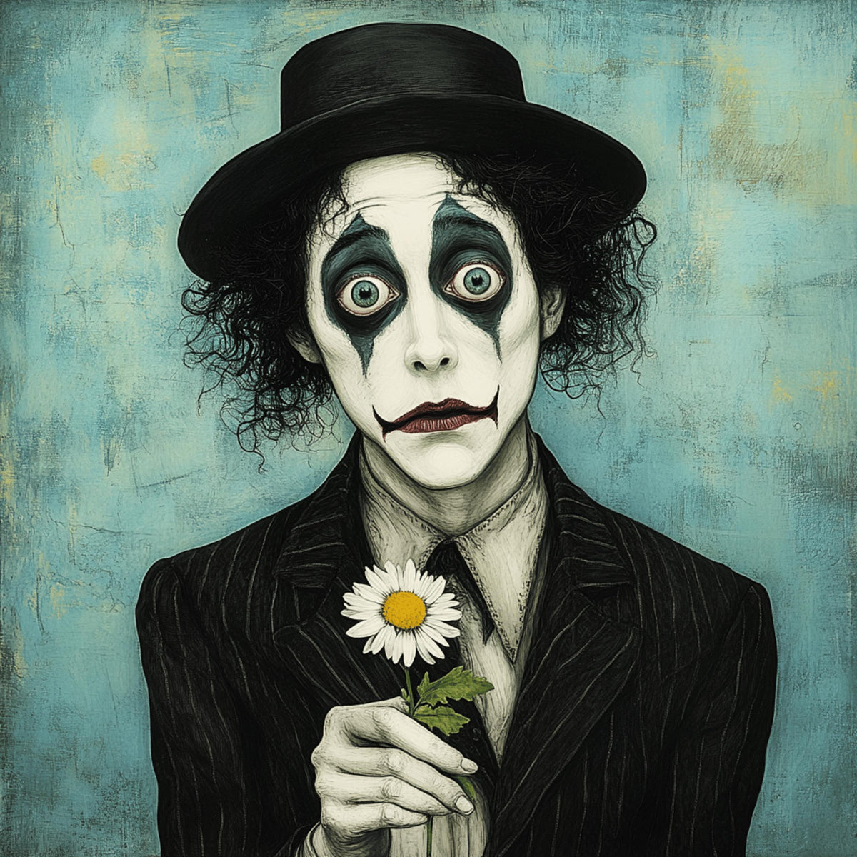 18 Whimsical Pompadore Male Clown Art Prints, Large Square Clown Artwork, Unique Decorative Wall Art for Home, Set of 18 Digital Images