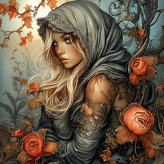 114 digital images fae witch jester mardi gras fantasy artwork portraits large square artwork poster