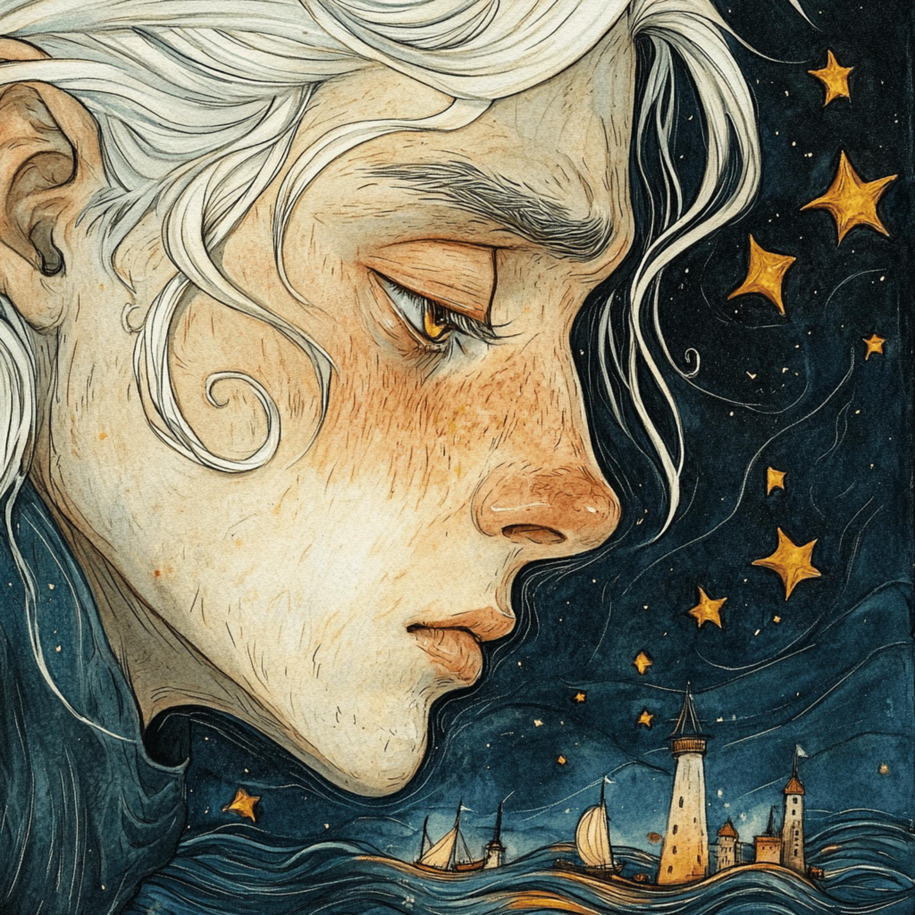 12 Fantasy Art Illustration, Large Square Wall Art, Mariner Theme Decor, Premium Digital Images, Nautical Wall Print Set, Home Art Decor