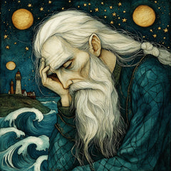 12 Fantasy Art Illustration, Large Square Wall Art, Mariner Theme Decor, Premium Digital Images, Nautical Wall Print Set, Home Art Decor