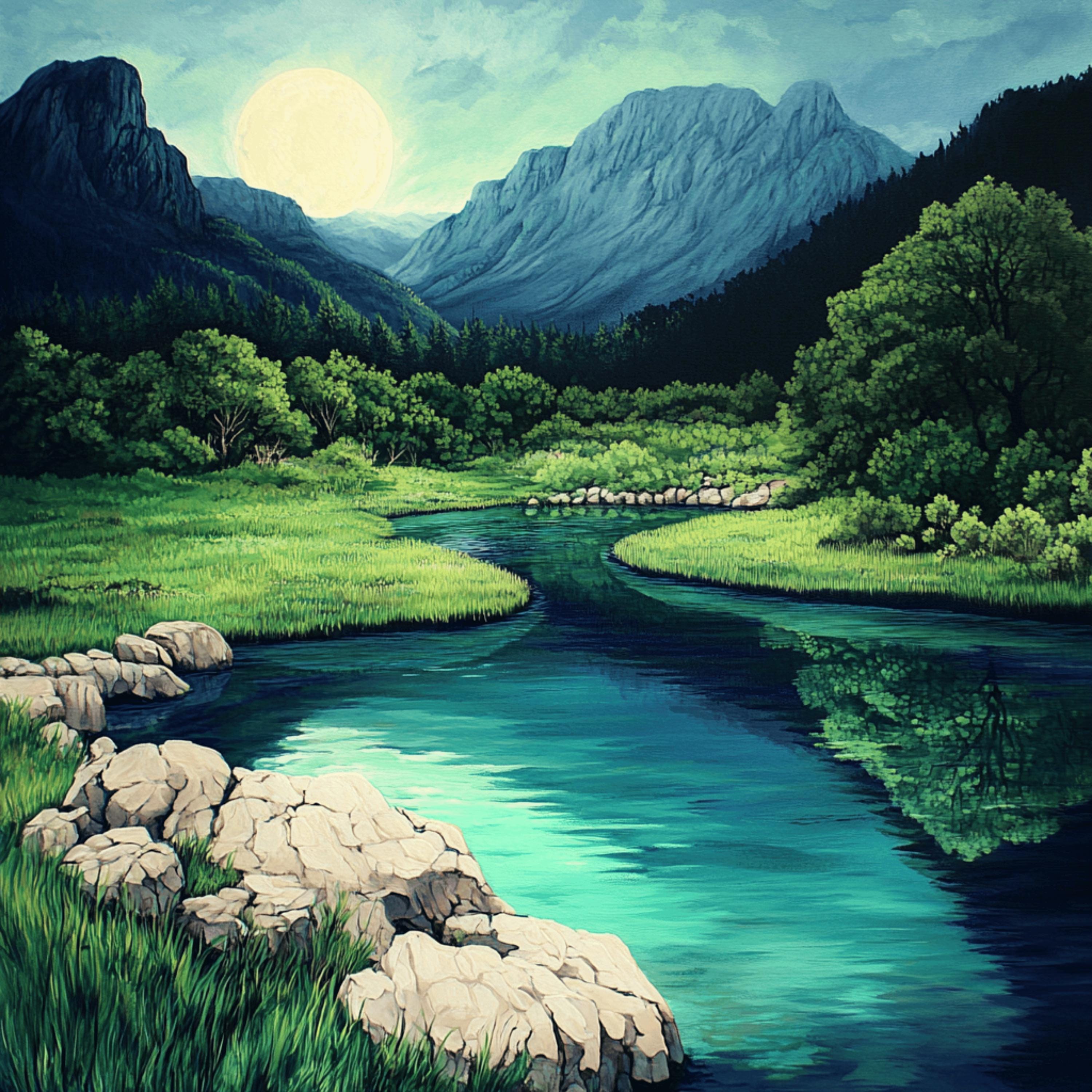 10 Mountain lake landscape digital image poster, Tarn scenery artwork, large square print, set of 10 images, nature photography