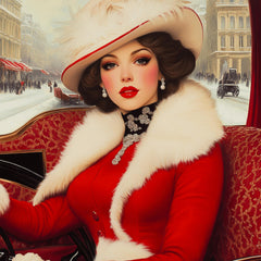 16 Victorian Lady Carriage Digital Art, Large Square Artwork, 16 Digital Images Decor, Elegant Victorian Wall Art Print, Female Portrait.