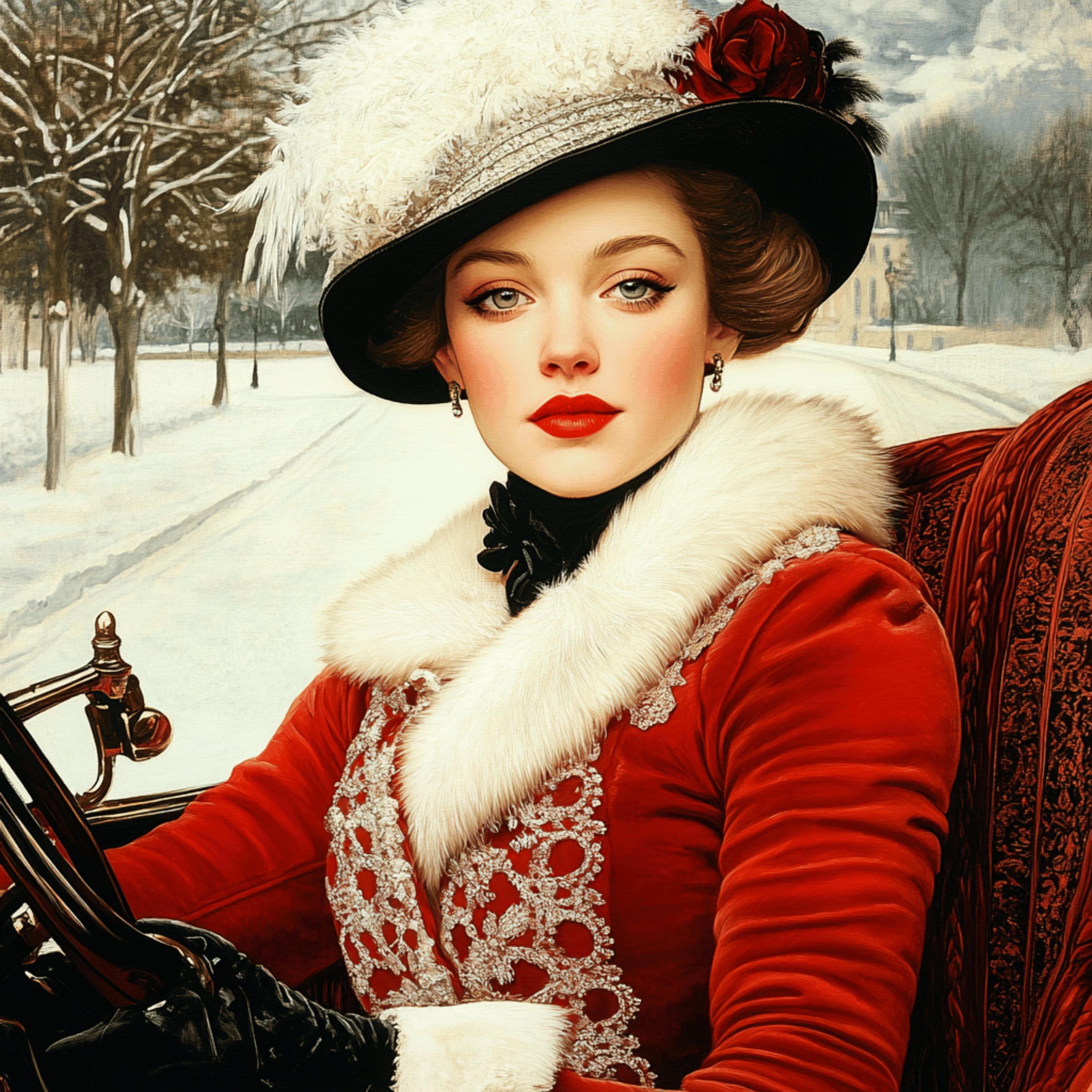 16 Victorian Lady Carriage Digital Art, Large Square Artwork, 16 Digital Images Decor, Elegant Victorian Wall Art Print, Female Portrait.