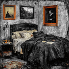 12 Gothic Bedroom Charcoal Artwork, 12 Digital Images Set, Large Square Poster, Grunge Room Wall Decor, Dark Aesthetic Art Prints