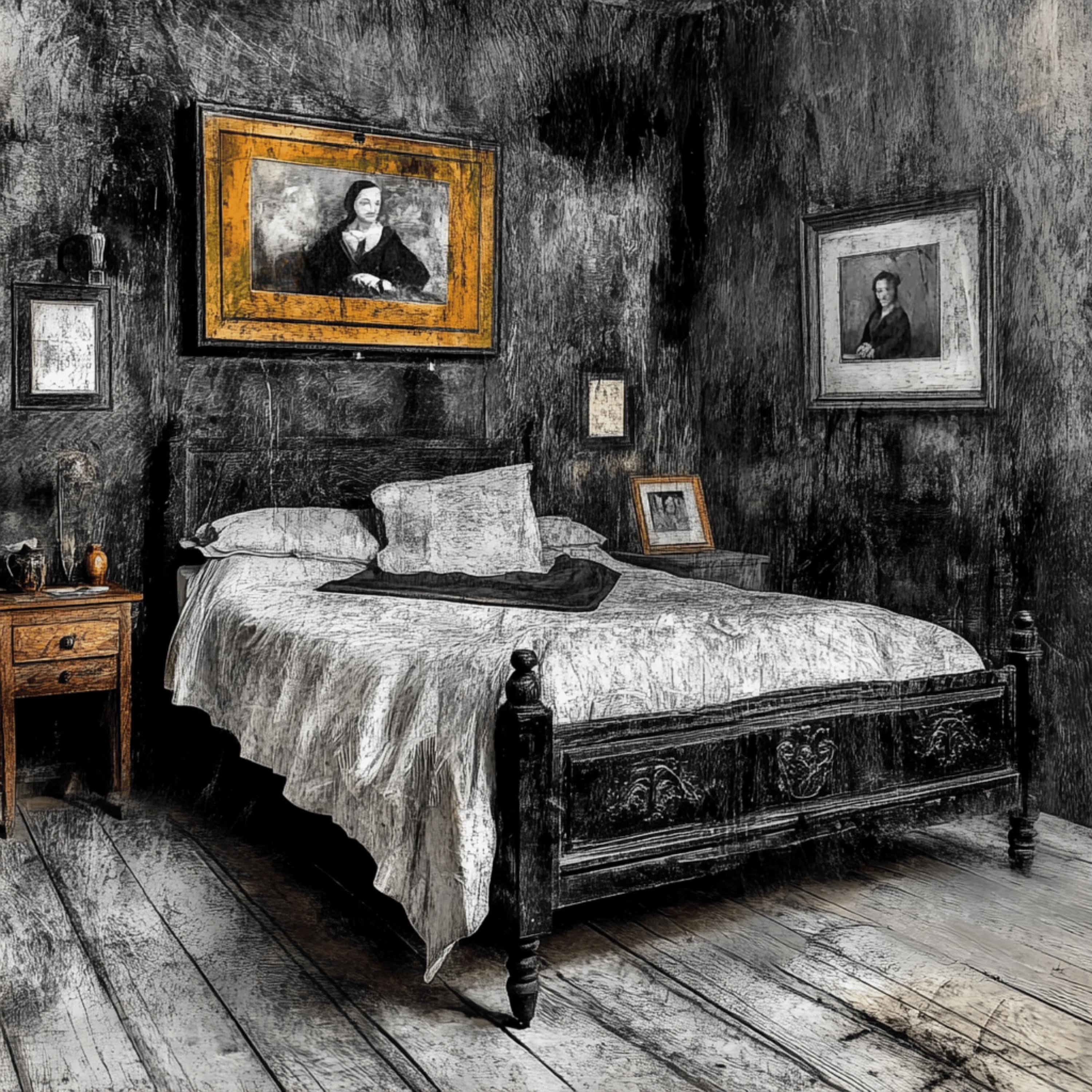 12 Gothic Bedroom Charcoal Artwork, 12 Digital Images Set, Large Square Poster, Grunge Room Wall Decor, Dark Aesthetic Art Prints