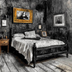 12 Gothic Bedroom Charcoal Artwork, 12 Digital Images Set, Large Square Poster, Grunge Room Wall Decor, Dark Aesthetic Art Prints
