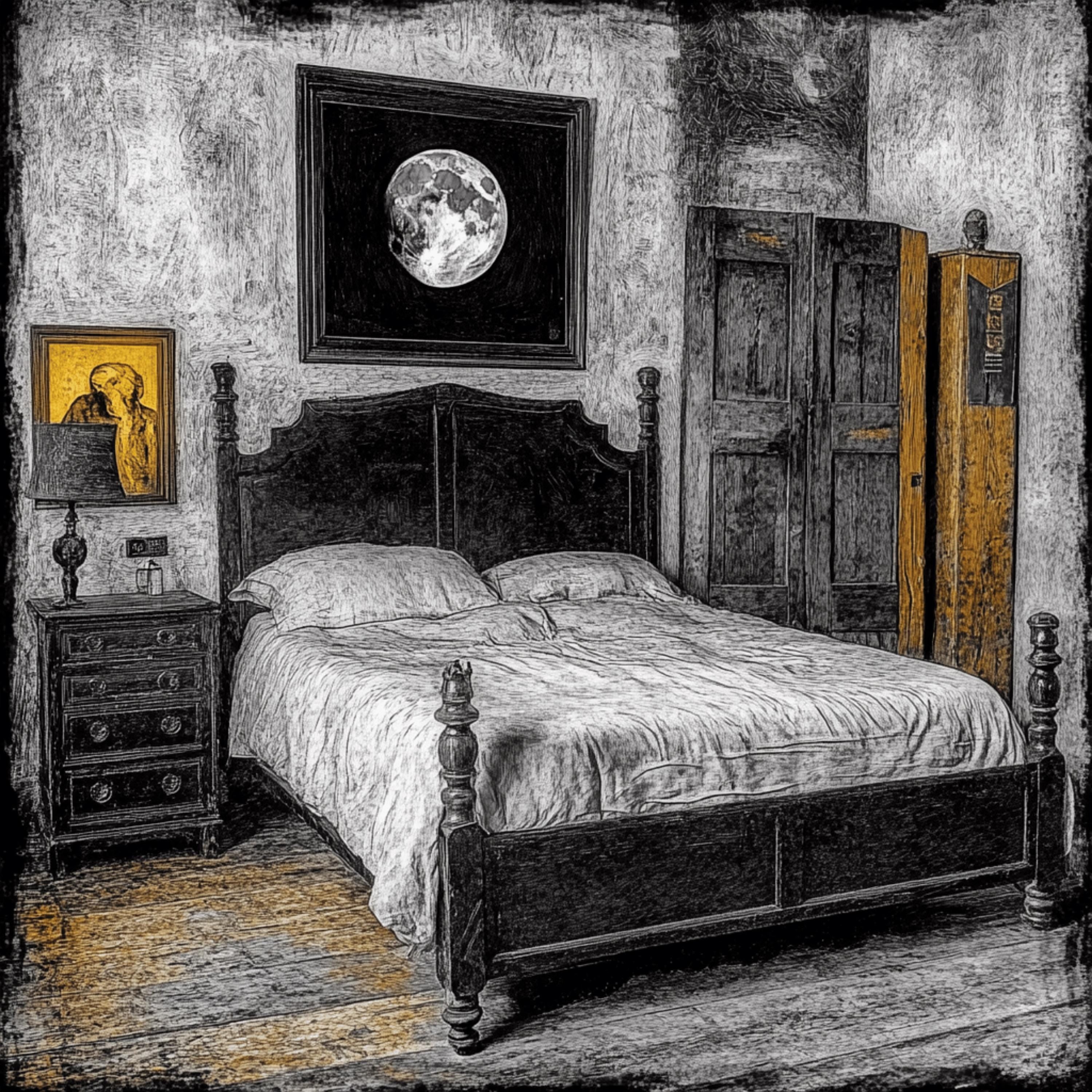 12 Gothic Bedroom Charcoal Artwork, 12 Digital Images Set, Large Square Poster, Grunge Room Wall Decor, Dark Aesthetic Art Prints