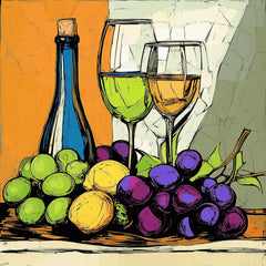 21 Floral Bouquet Still Life, Fruit and Wine Art, 21 Digital Images, Modern Kitchen Decor, Dining Room Wall Art Poster, Large Square Artwork