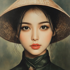 80 Vietnamese Art Prints Digital Download Female Portrait Traditional Ao Dai Dress, Asian Decor Expressive Wall Art Cultural Home Decor