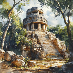 60 Digital Mayan Chichen Itza Images, Large Square Artwork, Instant Download, Mayan Temple Art, Vibrant Cultural Designs, High-Resolution.