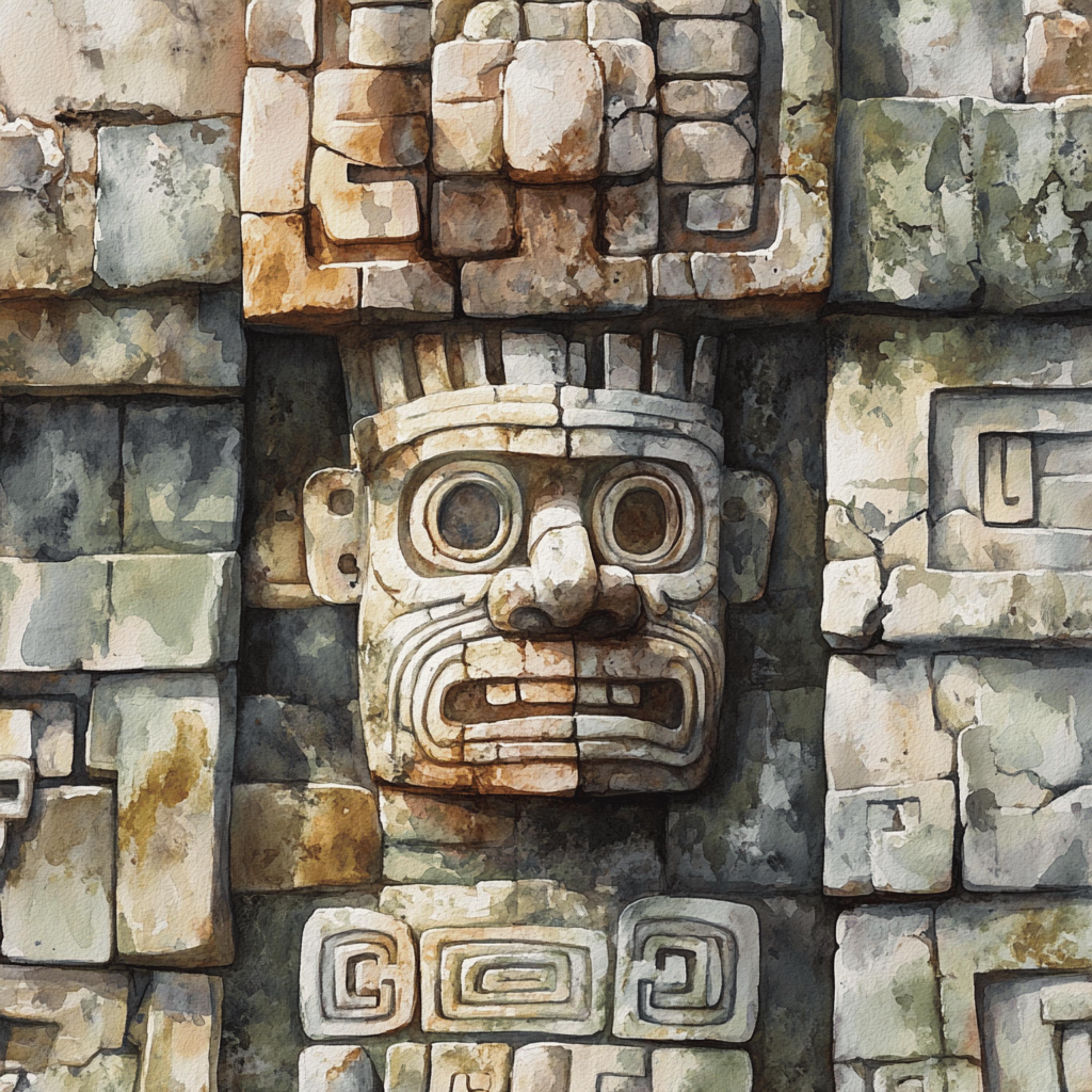 60 Digital Mayan Chichen Itza Images, Large Square Artwork, Instant Download, Mayan Temple Art, Vibrant Cultural Designs, High-Resolution.