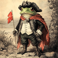 11 Pirate Frog Illustration, Digital Download, Poster Art, Large Square Artwork, Whimsical Pirate Decor, Printable Wall Art, Frog Art Print