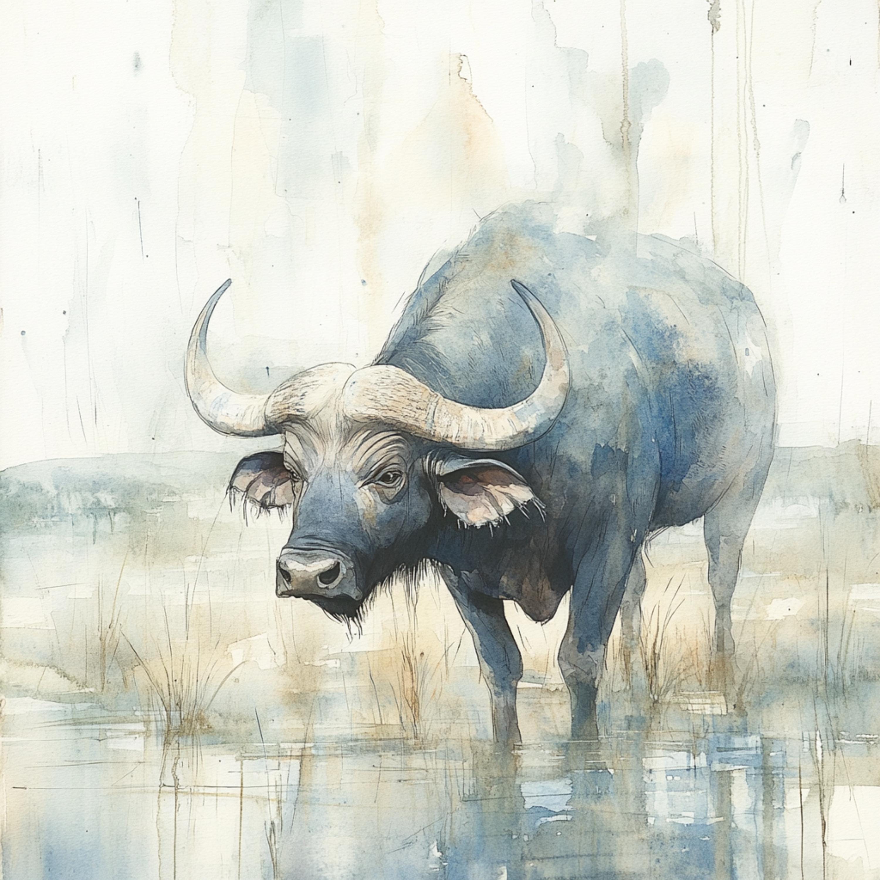 35 digital images Buffalo Of Various Species large square artwork poster animal wildlife wall art collection decor