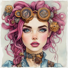 80 Steampunk Digital Images Set, Steampunk Art Prints, Retro-Futurism Neo-Victorian Sci-Fi, Clockwork Fantasy Art Bundle