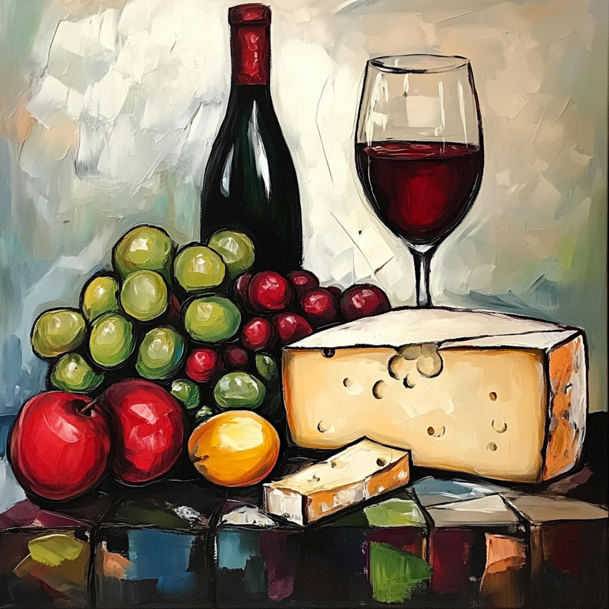 21 Still Life Digital Art, Wine Fruit Cheese Poster, Large Square Artwork, 21 Images Set, Rustic Kitchen Decor, Elegant Artwork