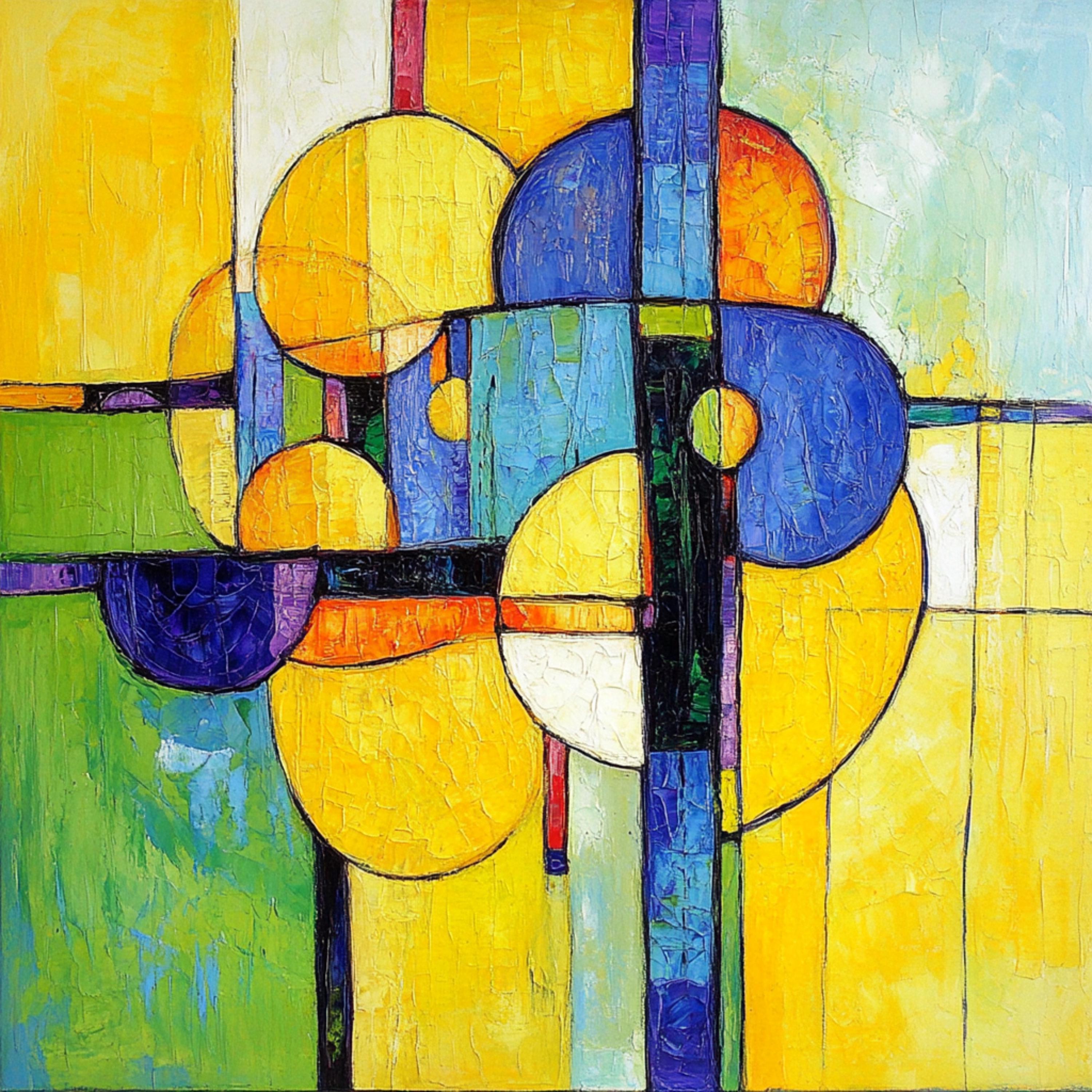 12 Modern Abstract Art Poster, Contemporary Wall Decor, Large Square Artwork, 12 Digital Images Set, Yellow Circles Design, Home Decor