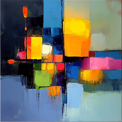 30 digital images, mixed blue abstract artwork, large square artwork poster, living room decor, overthebed art print, dining room, kitchen