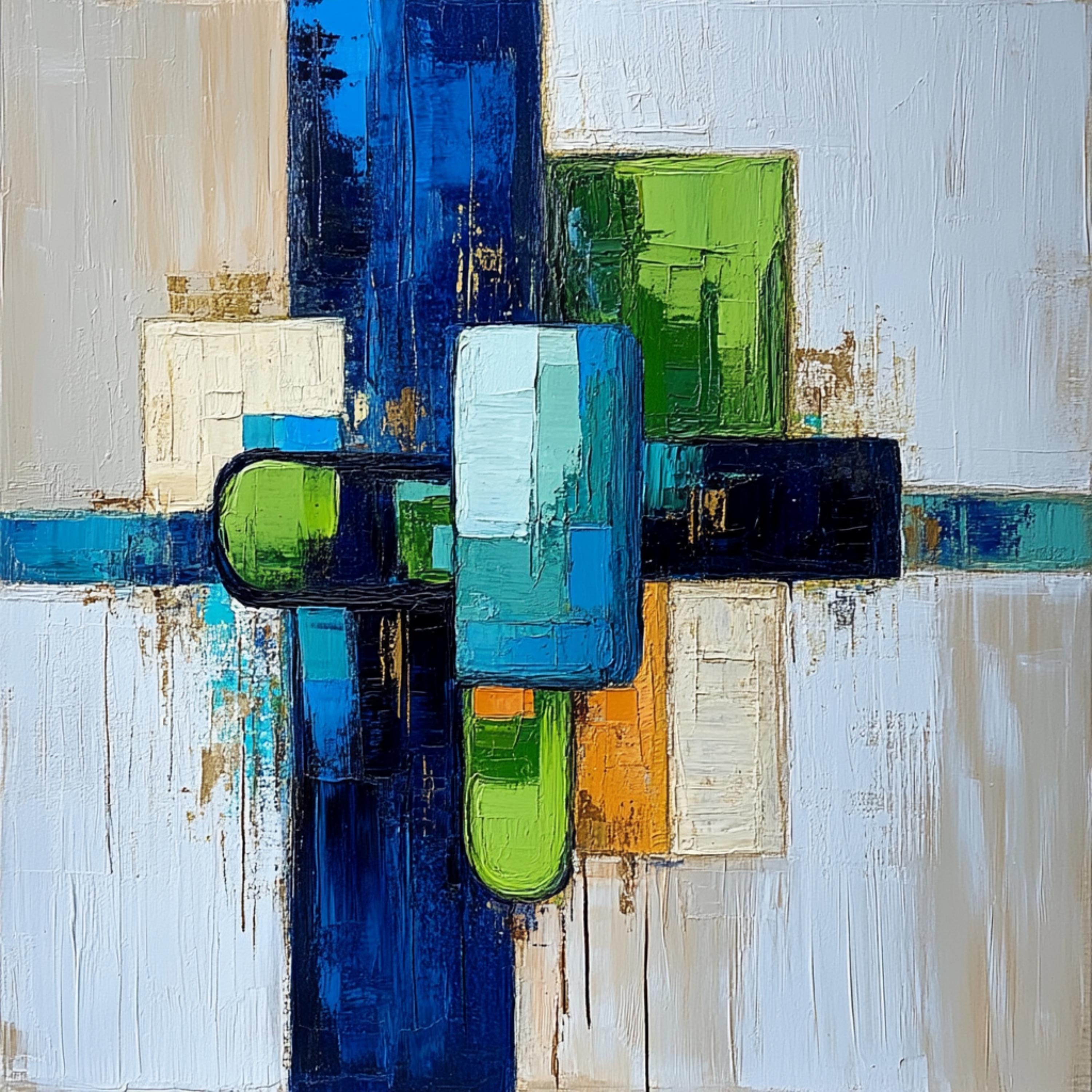 30 digital images, mixed blue abstract artwork, large square artwork poster, living room decor, overthebed art print, dining room, kitchen