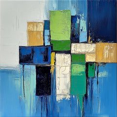 30 digital images, mixed blue abstract artwork, large square artwork poster, living room decor, overthebed art print, dining room, kitchen