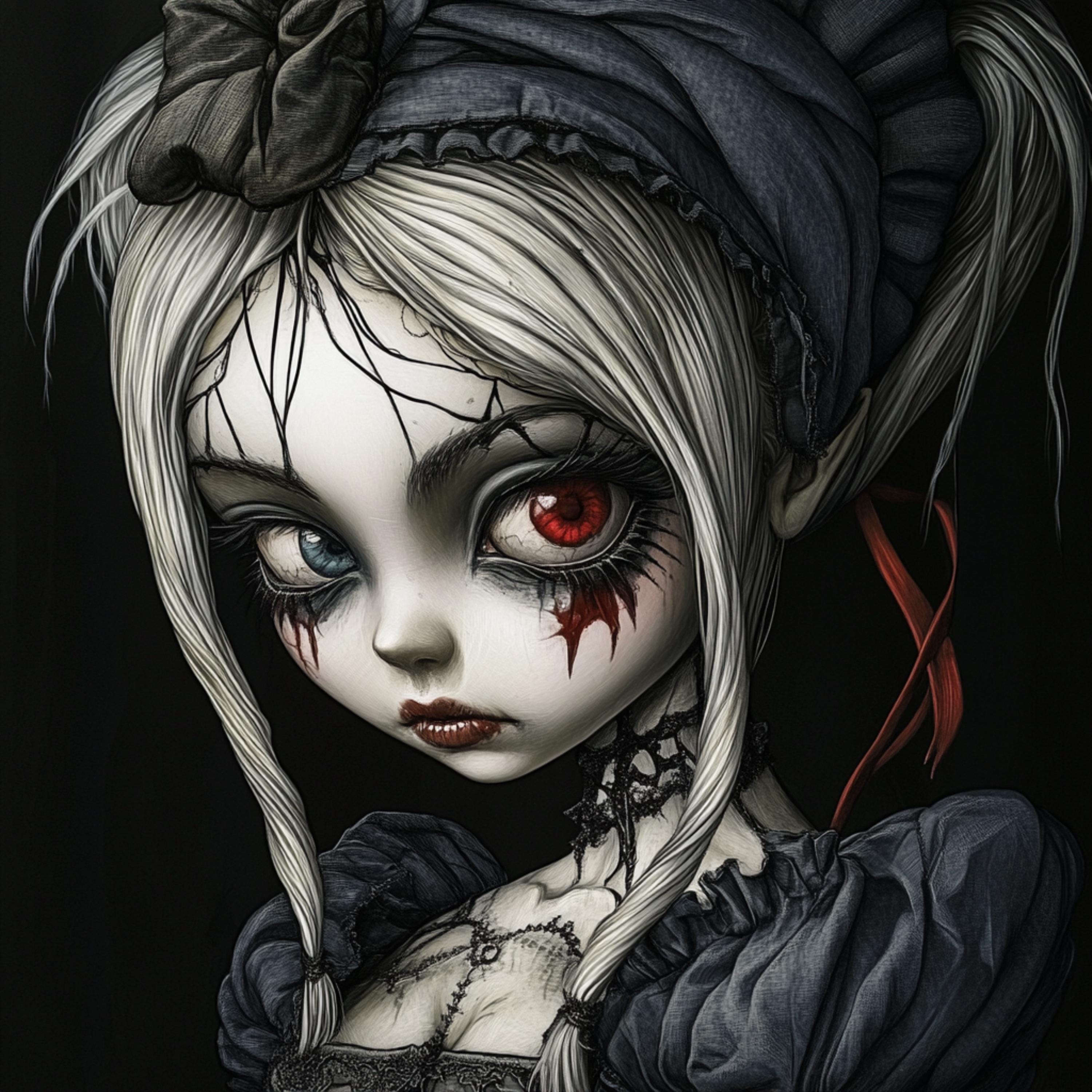19 digital images, living doll, dead dolly, large square artwork, horror poster, halloween decor, spooky wall art, creepy prints