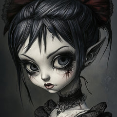 19 digital images, living doll, dead dolly, large square artwork, horror poster, halloween decor, spooky wall art, creepy prints