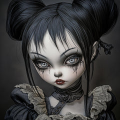 19 digital images, living doll, dead dolly, large square artwork, horror poster, halloween decor, spooky wall art, creepy prints