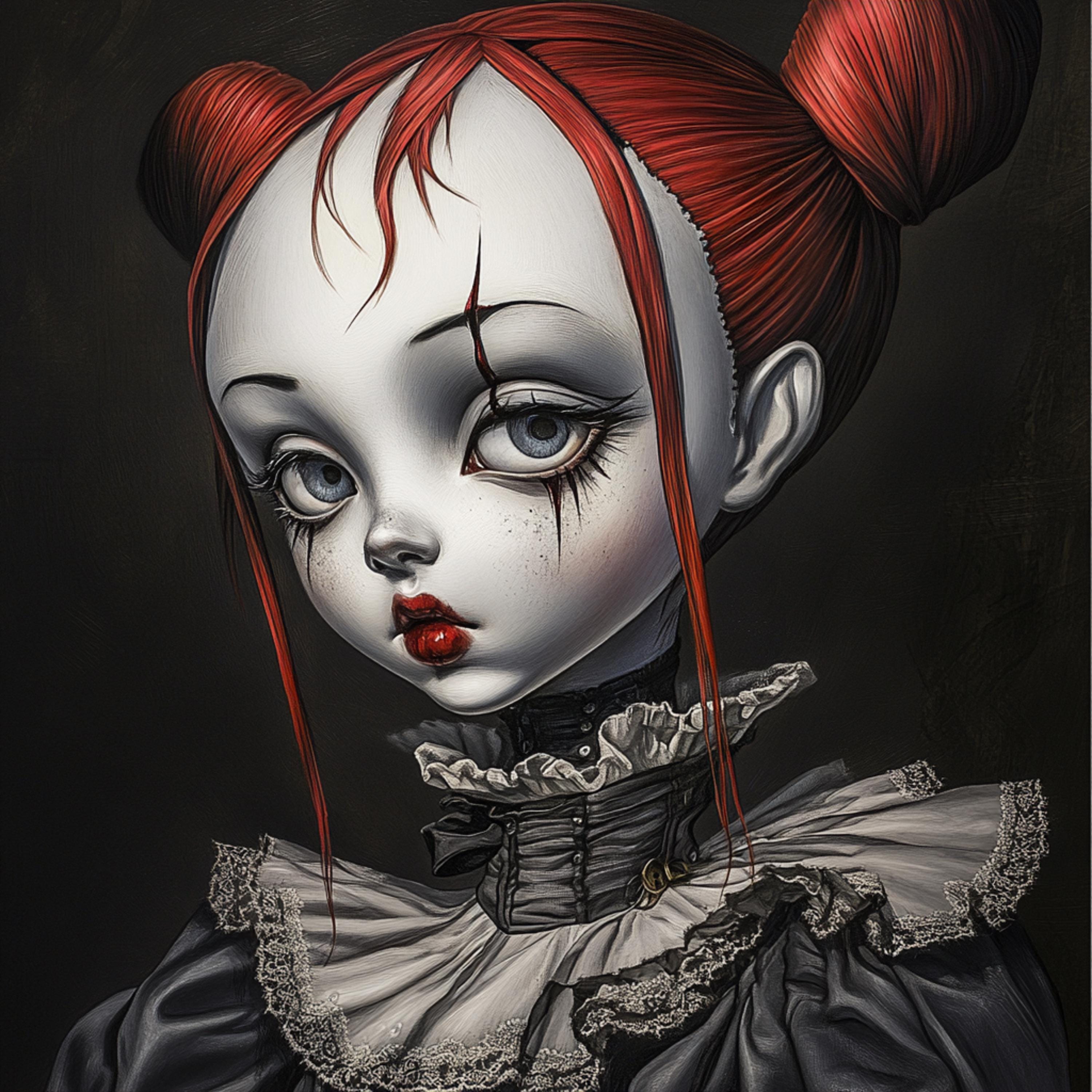 19 digital images, living doll, dead dolly, large square artwork, horror poster, halloween decor, spooky wall art, creepy prints