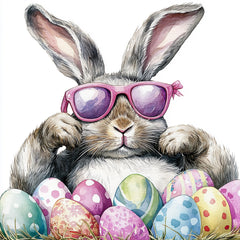 12 Cute Easter Bunny Wall Art, Rabbit with Easter Eggs Print, Spring Equinox Digital Download, 12 Digital Images, Ostara Decoration