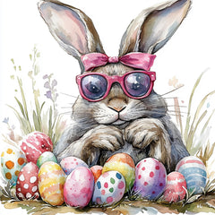 12 Cute Easter Bunny Wall Art, Rabbit with Easter Eggs Print, Spring Equinox Digital Download, 12 Digital Images, Ostara Decoration