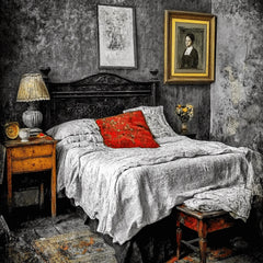 12 Gothic Bedroom Charcoal Artwork, 12 Digital Images Set, Large Square Poster, Grunge Room Wall Decor, Dark Aesthetic Art Prints