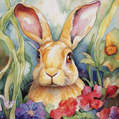30 Lovely Rabbit Bunny Art Print, Easter Ostara Decor, Spring Equinox Large Square Poster, 30 Digital Images Collection
