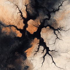 12 Dramatic Abstract Art Black Gold Cellular, 12 Digital Images, Large Square Artwork Poster, Wall Decor, Modern Home Interior
