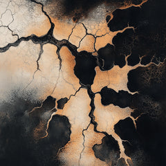 12 Dramatic Abstract Art Black Gold Cellular, 12 Digital Images, Large Square Artwork Poster, Wall Decor, Modern Home Interior