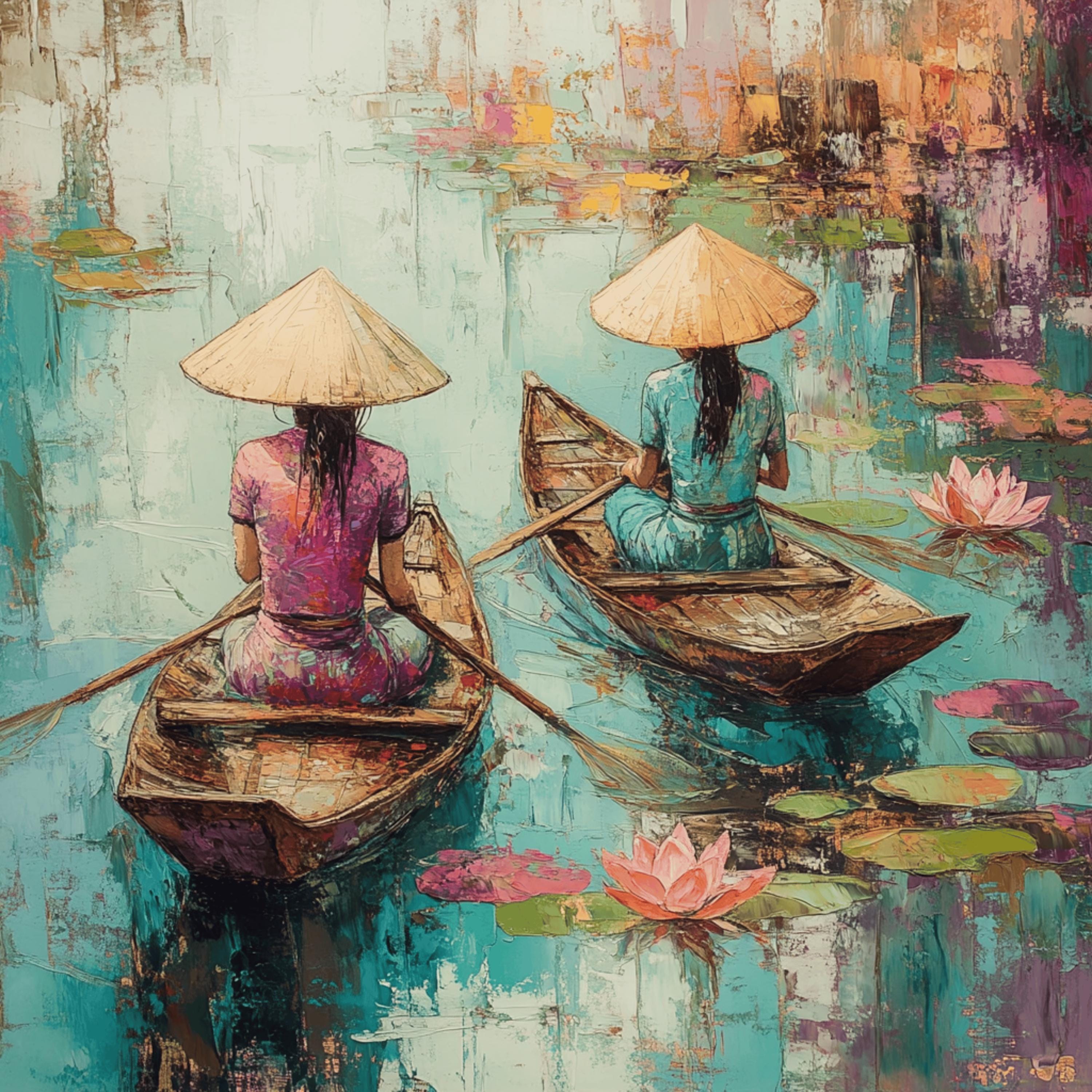 80 Vietnamese Art Prints Digital Download Female Portrait Traditional Ao Dai Dress, Asian Decor Expressive Wall Art Cultural Home Decor