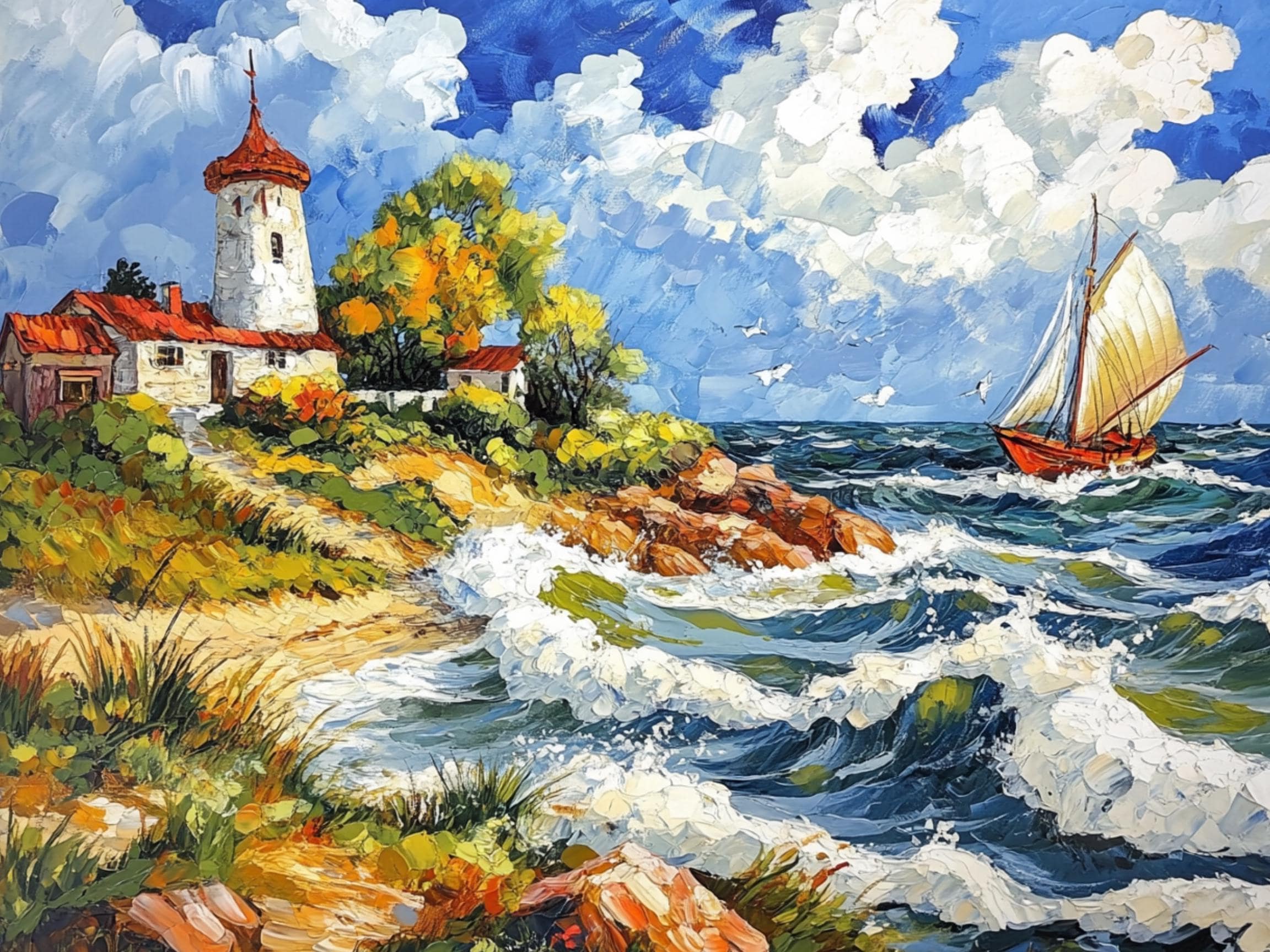 30 Coastal Seaside Boat Paintings, Ocean Art Large Poster, Fine Art Print, Digital Download, Old Masters Style, Beach Wall Decor